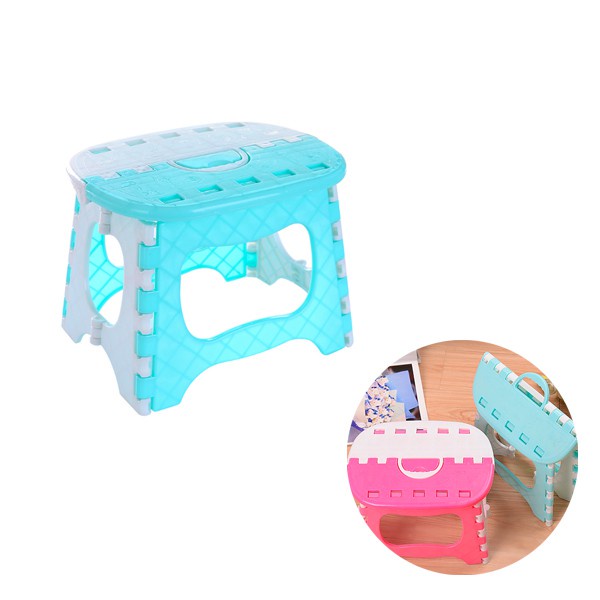 IKILOSHOP Foldable Chair Polos Kursi Plastik Lipat Mini Anak Serbaguna Bagikan Bangku Portable Murah