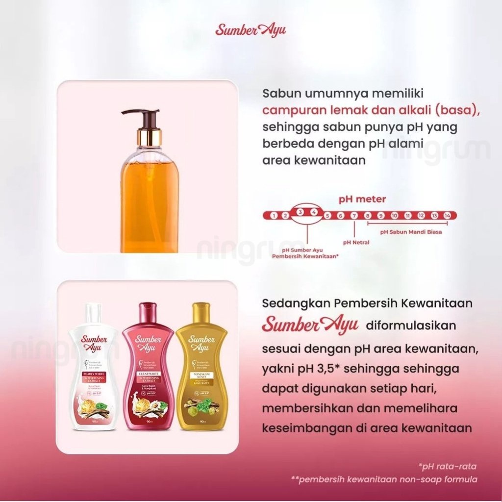 Ningrum - Sumber Ayu Kayu Rapet Whitening 50ml / 90ml / 200ml | Clear White | Pearly White Triple Whitening Extracts | Manjakani Keset Kayu Rapet Pembersih Kewanitaan Daun Sirih Original BPOM - 7406