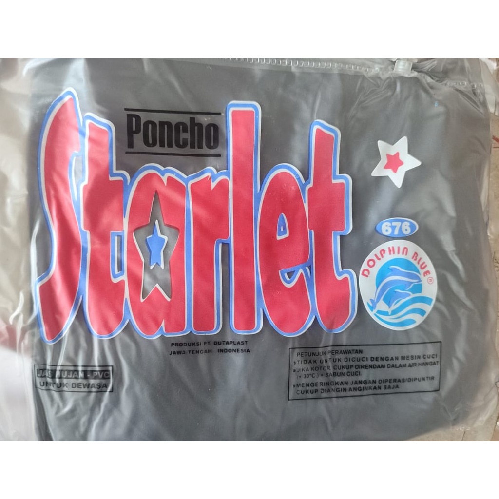 Jas hujan poncho silver Dolphin Blue