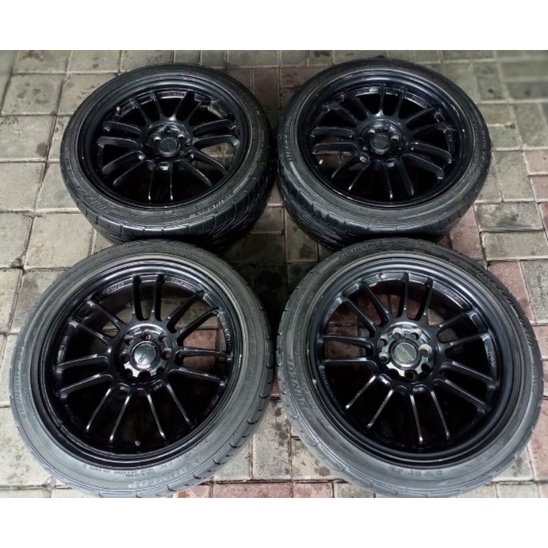 Velg Variasi Pelek Mobil Hsr Re30 Ring 17 Pcd 4x100/114 + Ban 215 45 R17 Buat Jazz Livina Avanza Yar