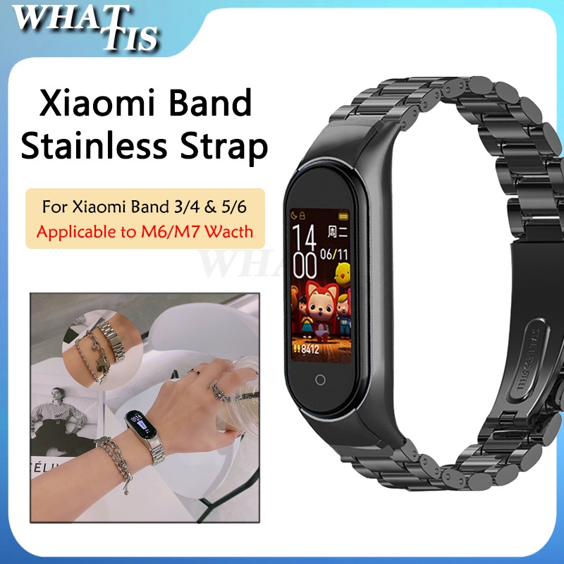 New Xiaomi Band Stainless Strap Mi Band 3 4 5 6 Luxurious Strap M6 M7 Smartwatch Replacement Band