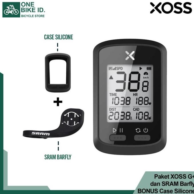 Promo  [BISA COD] Paket XOSS G Plus Speedometer dan SRAM Barfly BONUS Case Silicone TERLARIS TERPERC