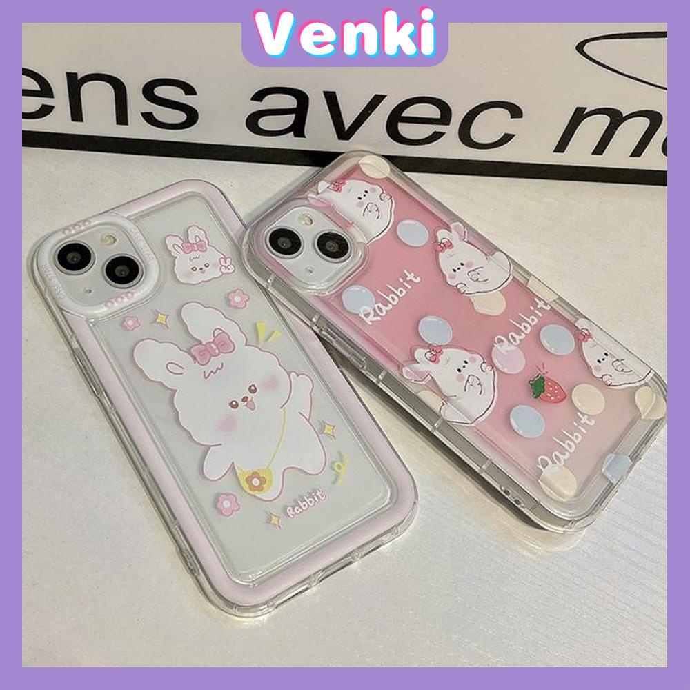 Case For iPhone 14 Pro Max TPU Soft Jelly Airbag Clear Case Cute Rabbit Camera Protection Shockproof For iPhone 14 13 12 11 Plus Pro Max 7 Plus X XR