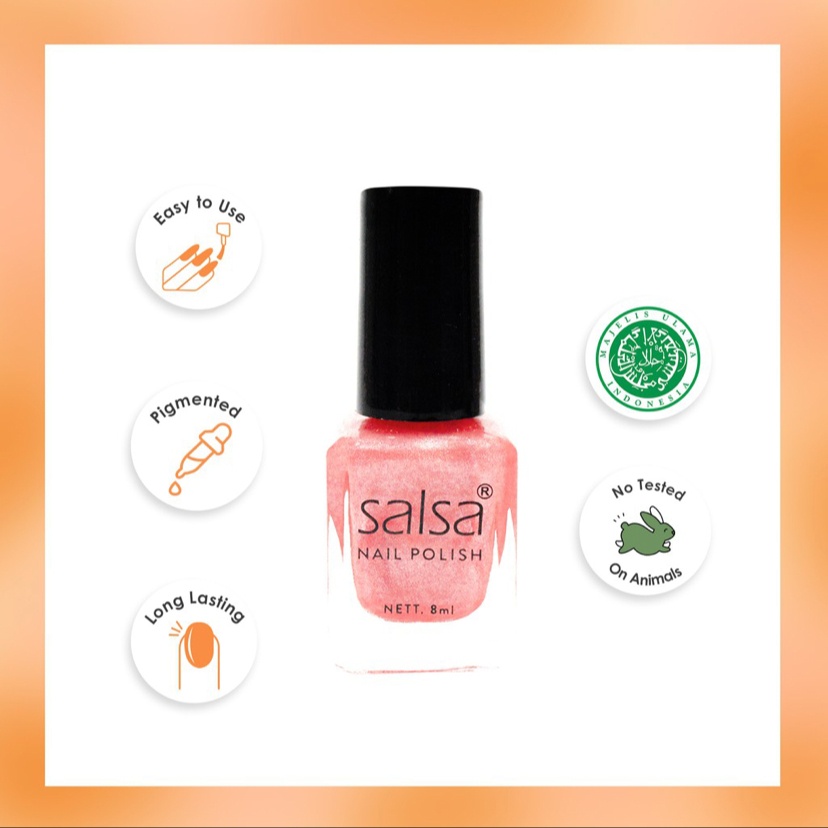SALSA Glam Nail Polish - Kutek Glitter Tahan Lama Cat Kuku | Paket isi 6