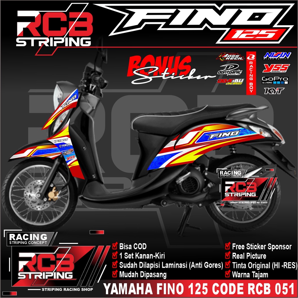 Stiker Striping Mio FINO 125 Variasi Terbaru fino fi sticker fino list motor fino 125 fi RCB 051