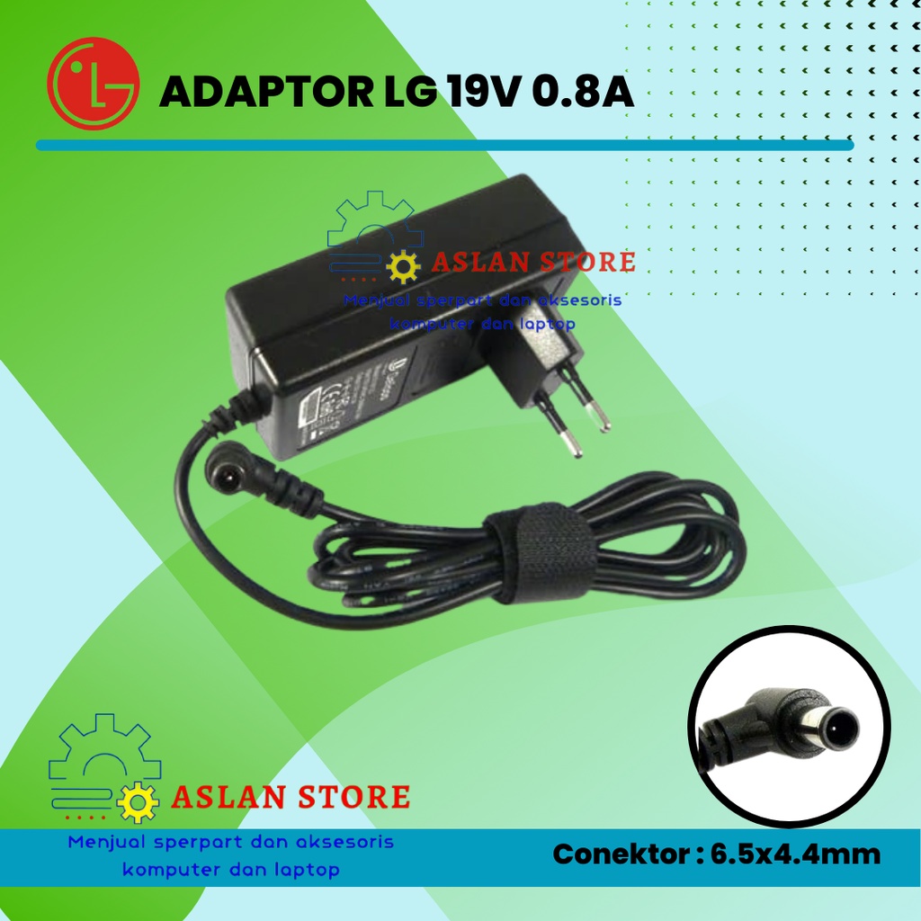 Adaptor tv dan monitor LG 19V -0,8A/LG LED Tv 20 inci sampai 24 inci