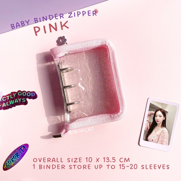 

✨NEW✨ - Baby Binder Zipper Photocard Album / PC Binder 1P - Pink Baby Zip, Binder + 5 Slev
