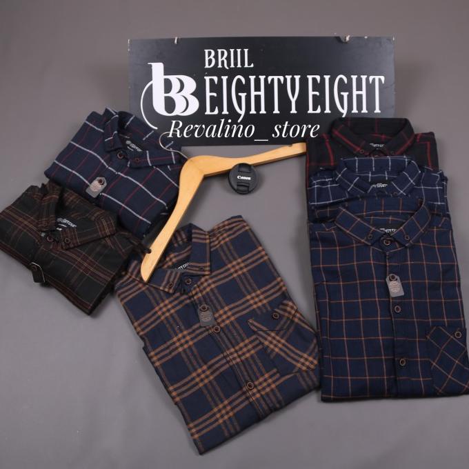 Kemeja Flanel Lengan Panjang Eighty Eight Premium Unisex Original