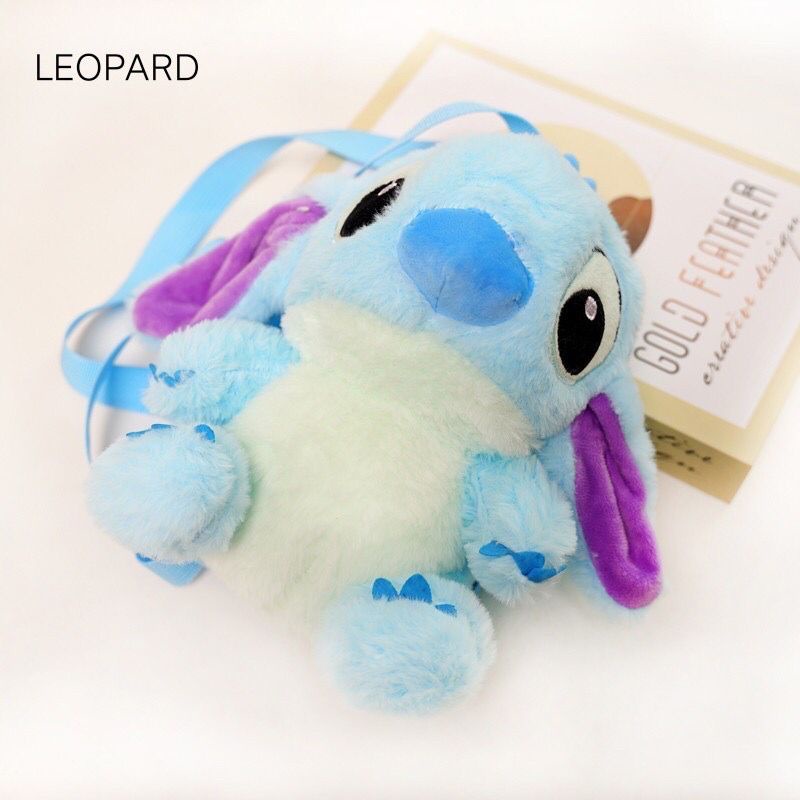 Tas rasel boneka stitch / tas bulu karakter terlaris / tas anak lucu