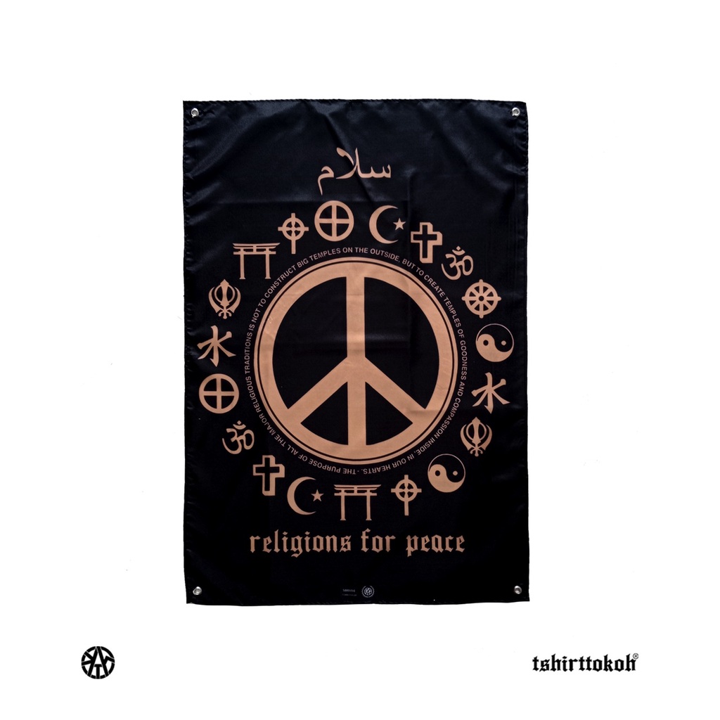 Tshirttokoh - Flag Religion For Peace