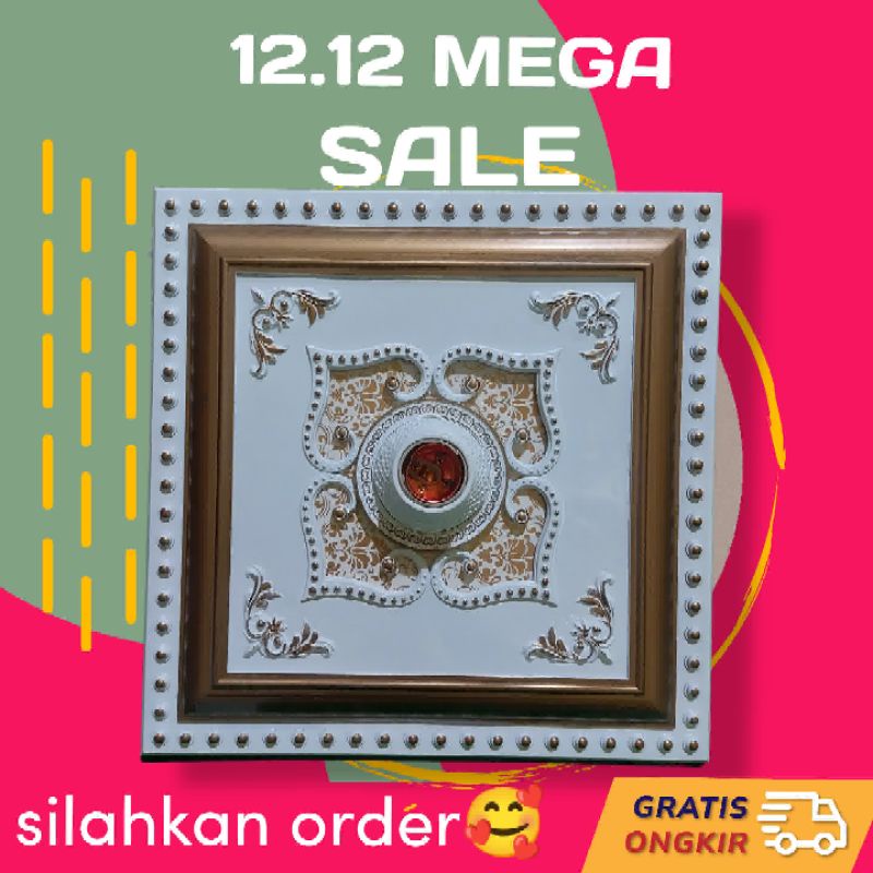 Fitting Lampu Ornamen Plafon PVC Kotak Fiting Hias Lampu Ornamen 30X30