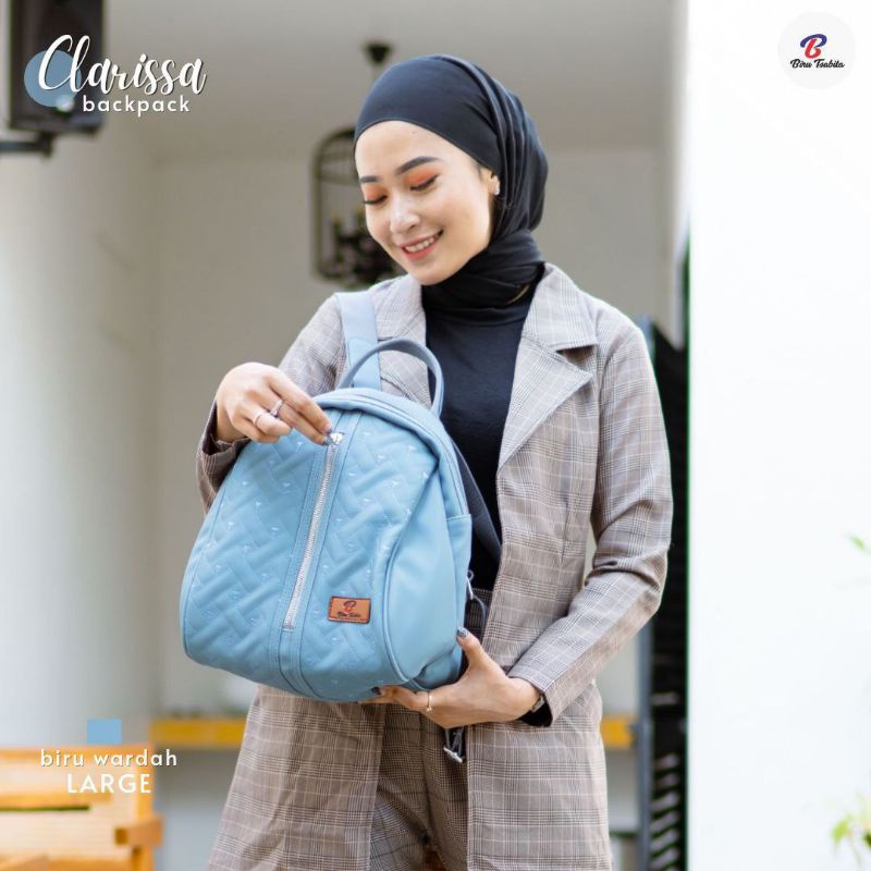 Biru Tsabita Tas Ransel Clarissa Bordir WaterProf