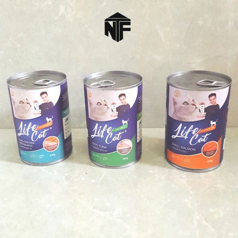 LIFE CAT KALENG/MAKANAN BASAH KUCING KEMASAN KALENG/LIFE CAT BAIM WONG