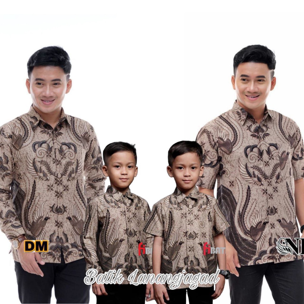 Batik Pria Couple Batik Ayah dan Anak Laki Laki Kemeja Batik Anak Cowok Motif Ironman Coklat Mocca