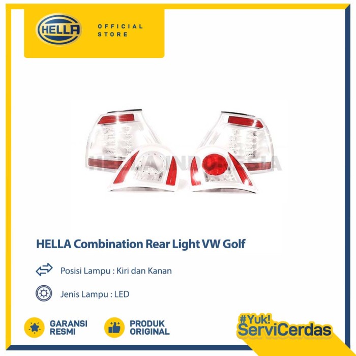 HELLA Combination Rear Light VW Golf (1 set : Kiri & Kanan) - Lampu Belakang Kombinasi