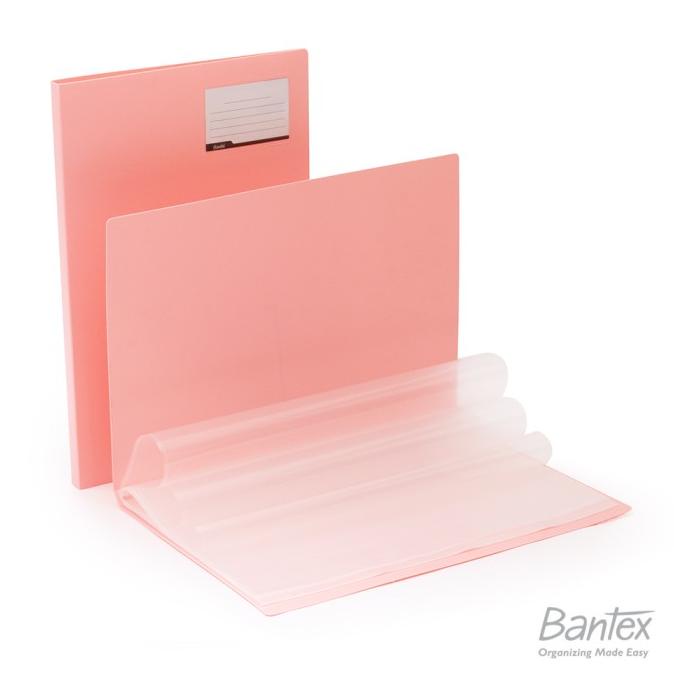 

SALE Bantex Display Book Clear Holder Folio F4 Pastel Color Musky Pink