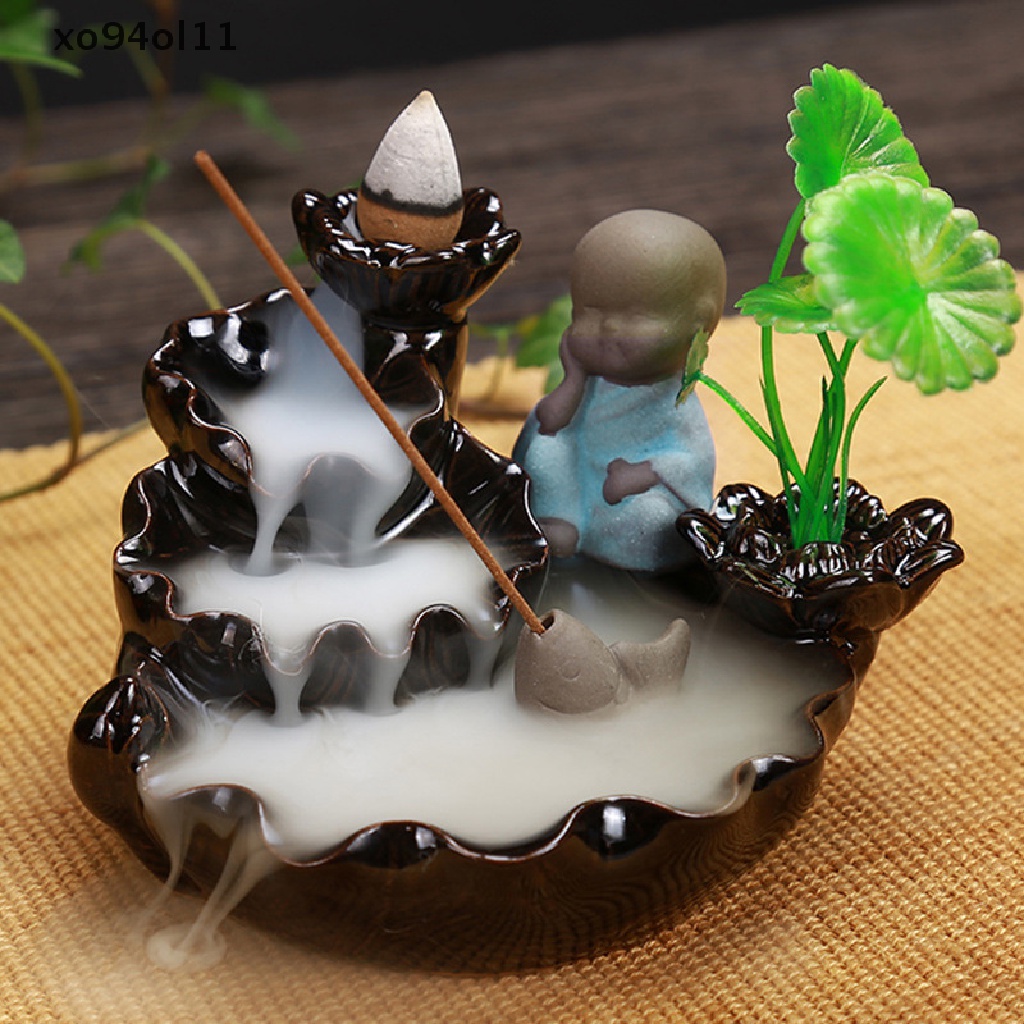 Xo Waterfall Incense Burner Backflow Keramik Tempat Dupa Dupa Dupa Fountain Incens OL