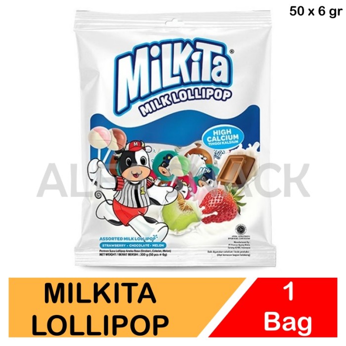 

Permen Milkita Milk Lollipop Kemasan Pack 300 gram 40 pcs