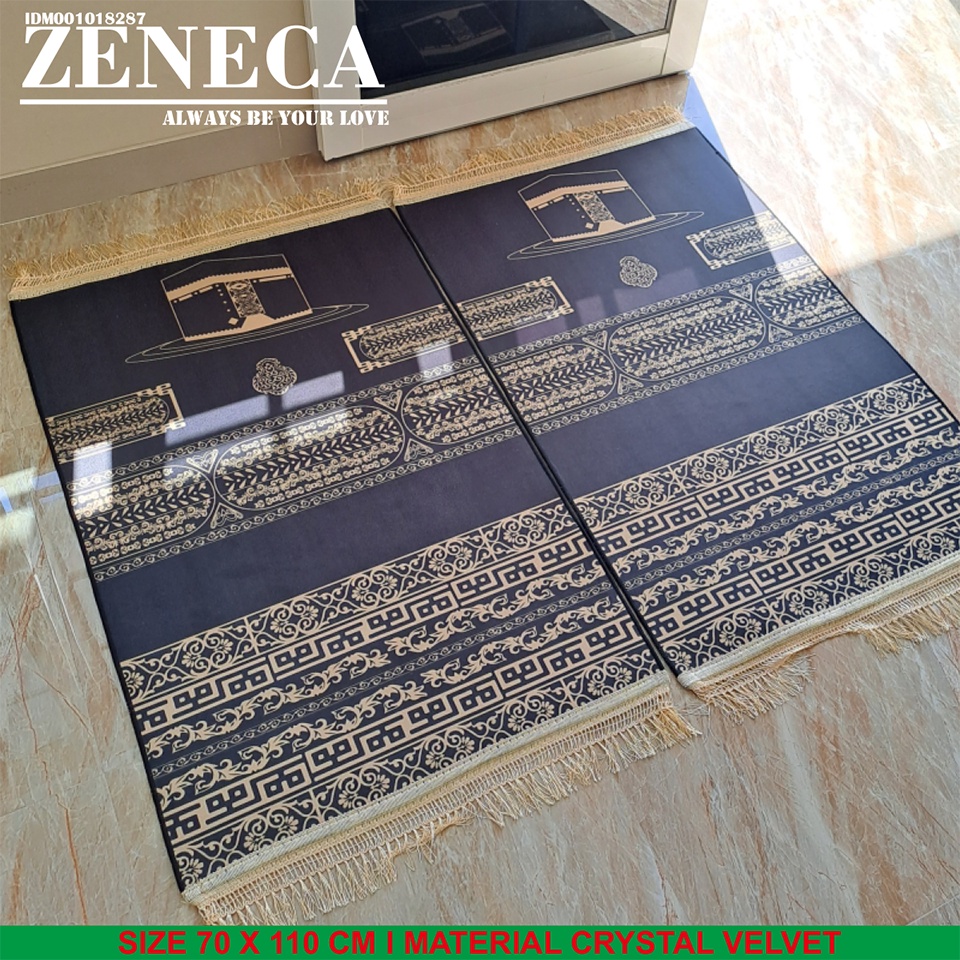 Zeneca Sajadah Turki Premium Motif Print 3D Bahan Crystal Velvet Ukuran 70x110 Cm