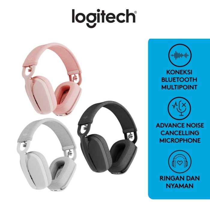 Headset Logitech Zone Vibe 100 Wireless Bluetooth With NoiseCancelling