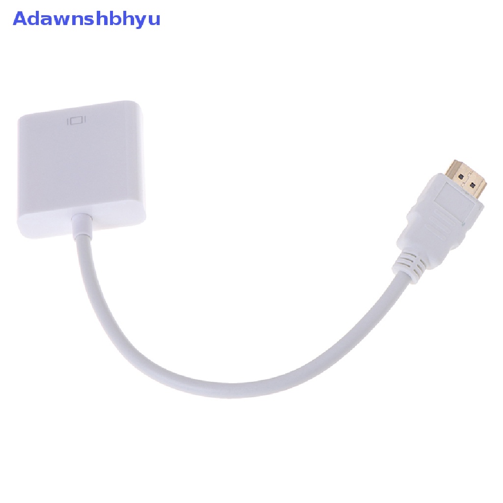 Adhyu 1Pcs Adaptor converter HDMI to VGA HD 1080P Putih ID