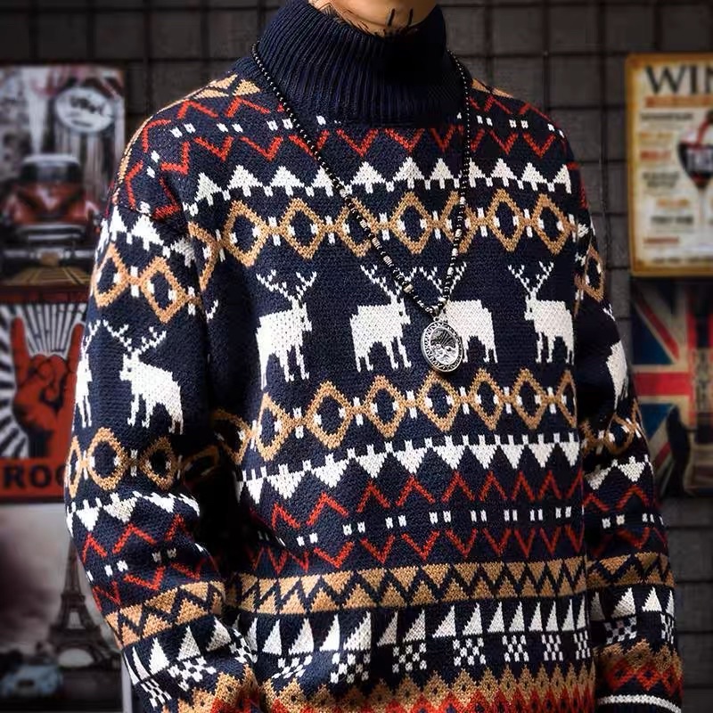 Sweater natal import hangat unisex cowok cewek couple christmas baju hadiah reindeer rudolph