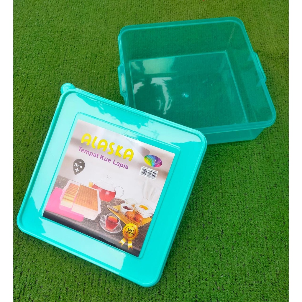Tempat kue lapis alaska / kotak serbaguna viola warna warni