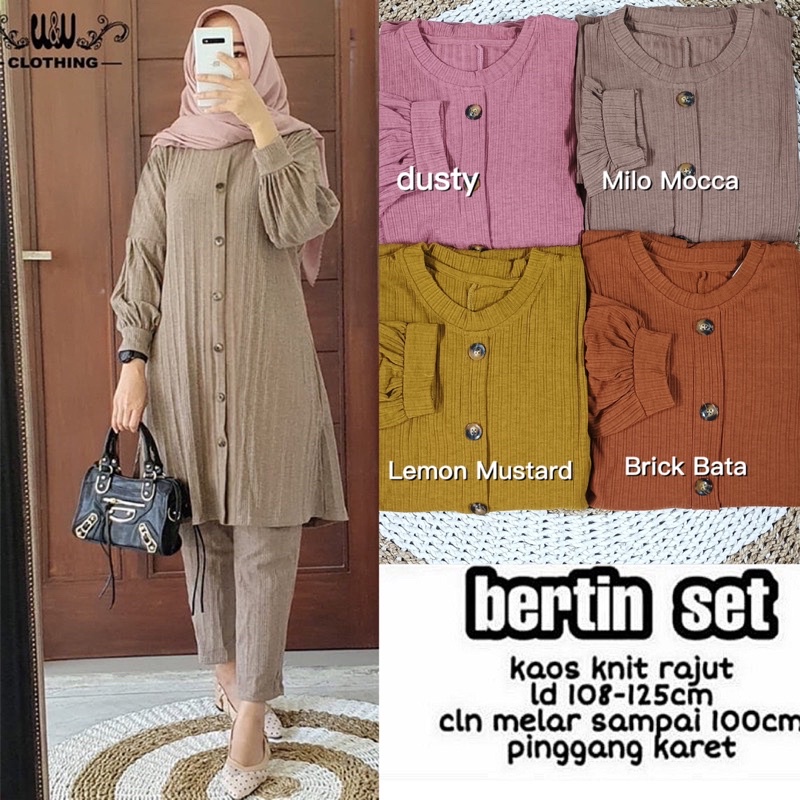 Bertin Set LD106+- SetCel Knit Rajut Premium Terbaru Setelan Wanita Rajut / 519-7107