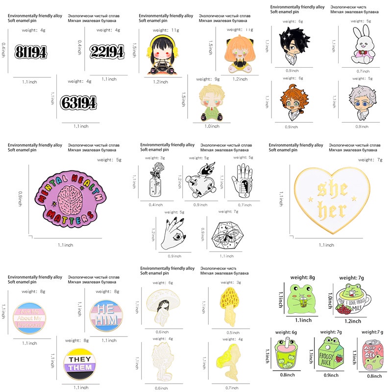 3-5pcs/setcartoon Lapel PinChemical Element Brosanime Peripheral Badgehadiah Untuk Temanpakaian Aksesorisperhiasan