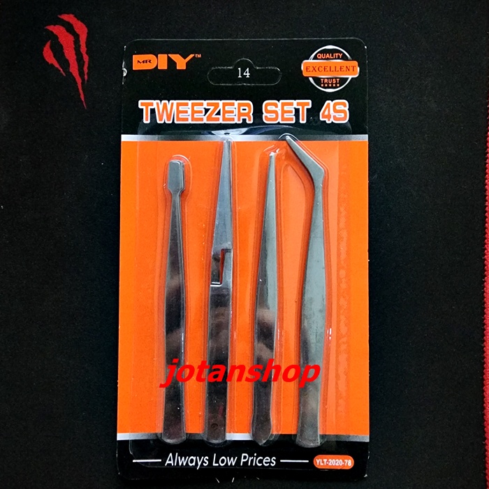 Pinset kecil mini serbaguna 1 set 4 pcs varian tweezers set lengkap aquascape aquarium