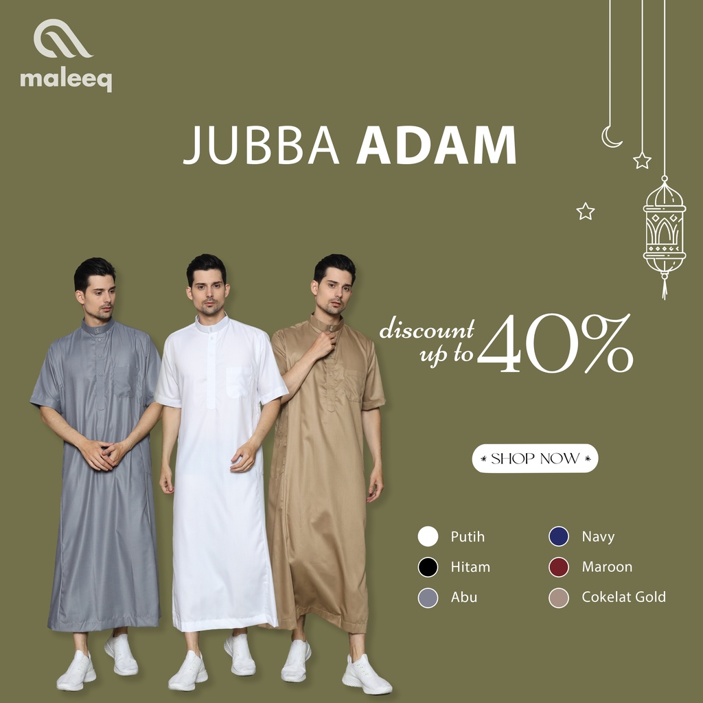 Maleeq - Jubba Adam - Gamis Pria Jubah Pria Lengan Pendek Saudi Arab