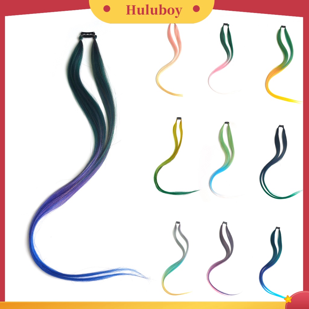 Wig Rambut Kepang Dua Lapis Warna Gradasi Anti slip Adjustable Untuk Wanita