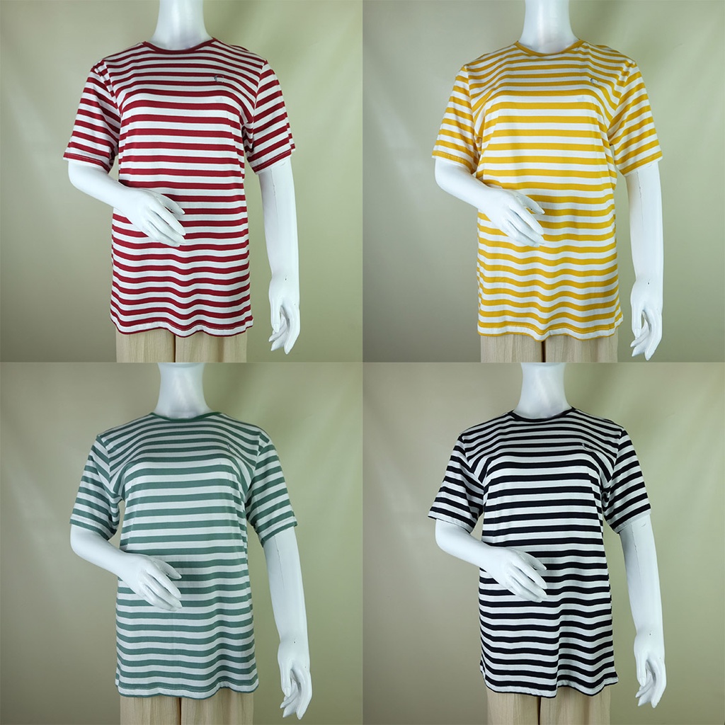 Kaos Stripe Dewasa bahan Combed 30s motif belang