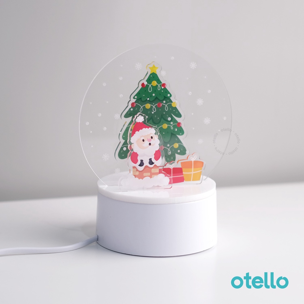 Dekorasi Lampu Natal Acrylic Santa Clause Hiasan Hadiah Pajangan Xmas Gift Hampers Christmas Acrylic Lamp