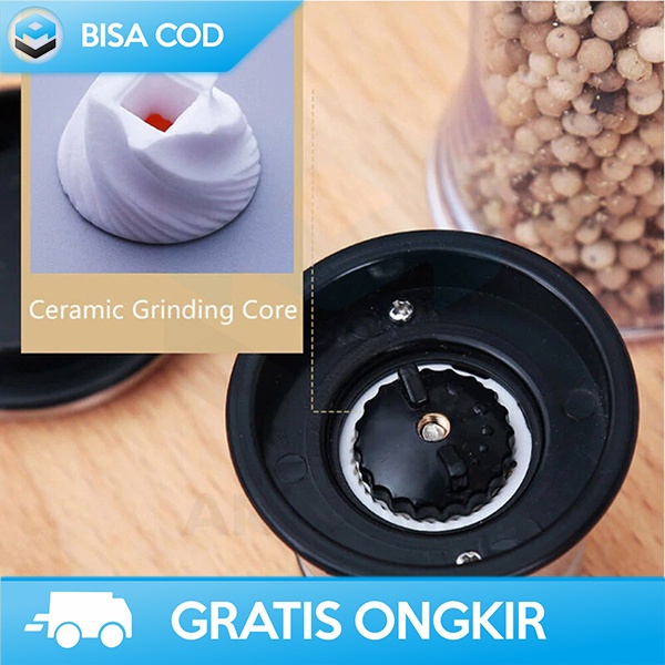 BOTOL PENGGILING BIJI LADA MANUAL PEPPER GRINDER LETEN 120ML STAINLESS