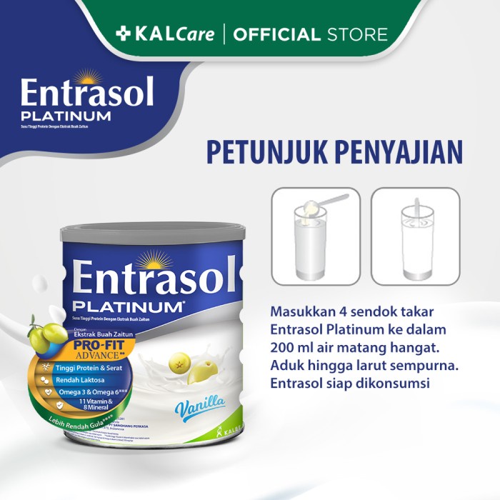 

[NEW] Entrasol Platinum Vanila Coklat 400gr - Plat Vanila 400