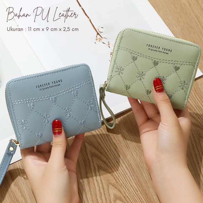 Dompet Kecil Wanita Dompet Kartu Mini Korea Import Wallet PU Leather