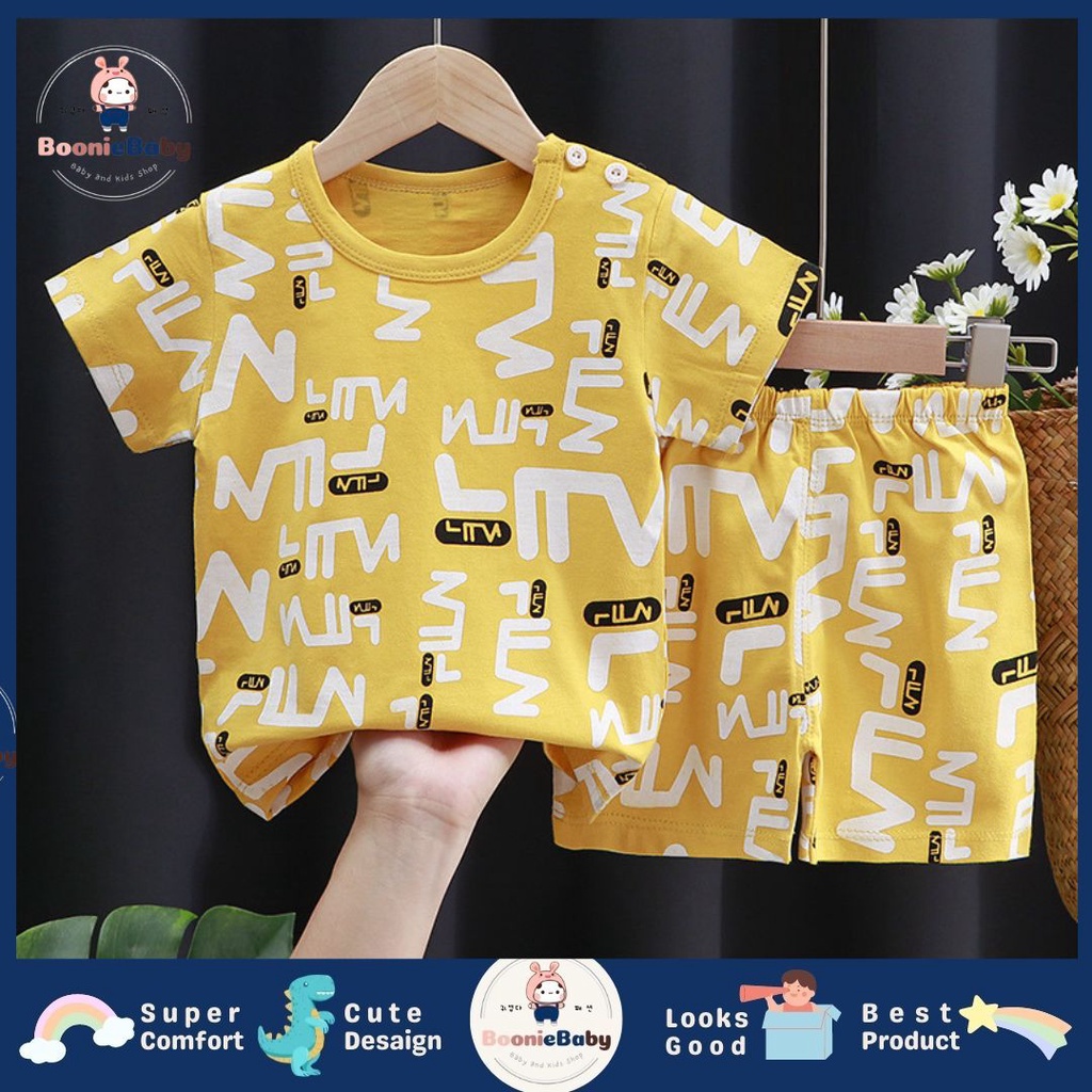 BOONIE BABY SETELAN BAJU LAKI-LAKI BAYI IMPORT UMUR 0-24 BULAN/SETELAN BAJU LENGAN PENDEK BAYI