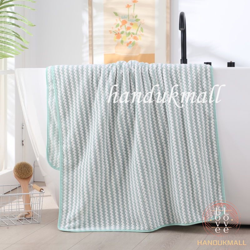 Handukmall Handuk Mandi Dewasa 70X140CM Microfiber Handuk Mandi Lembut Daya Serap Tinggi Motif Zigzag Kecil