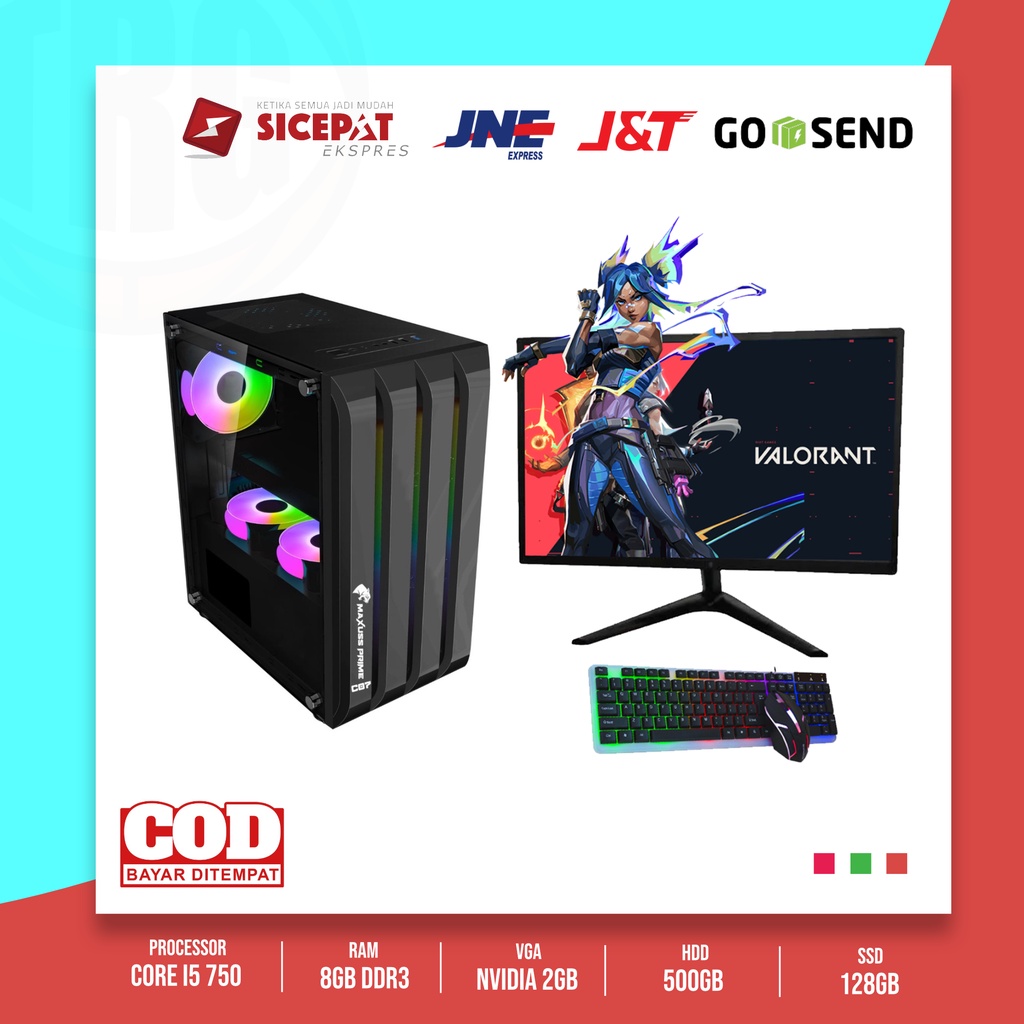 Rakitan PC Gaming Fullset Lengkap Siap Pakai Core i5 / GT 610 2GB DDR3 / Ram 8GB DDR3 / LED Monitor 