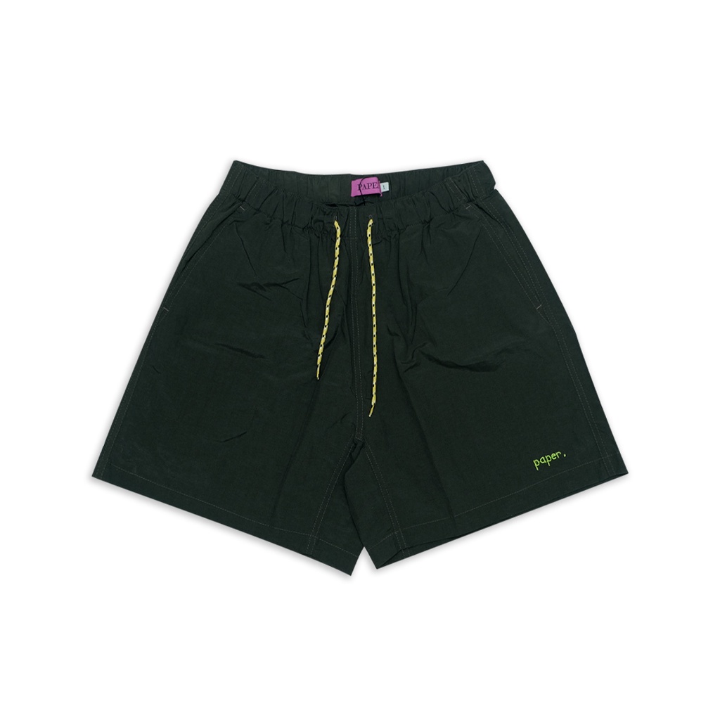 Paper. Boardshort Pria Bordir Relax Short Green Army