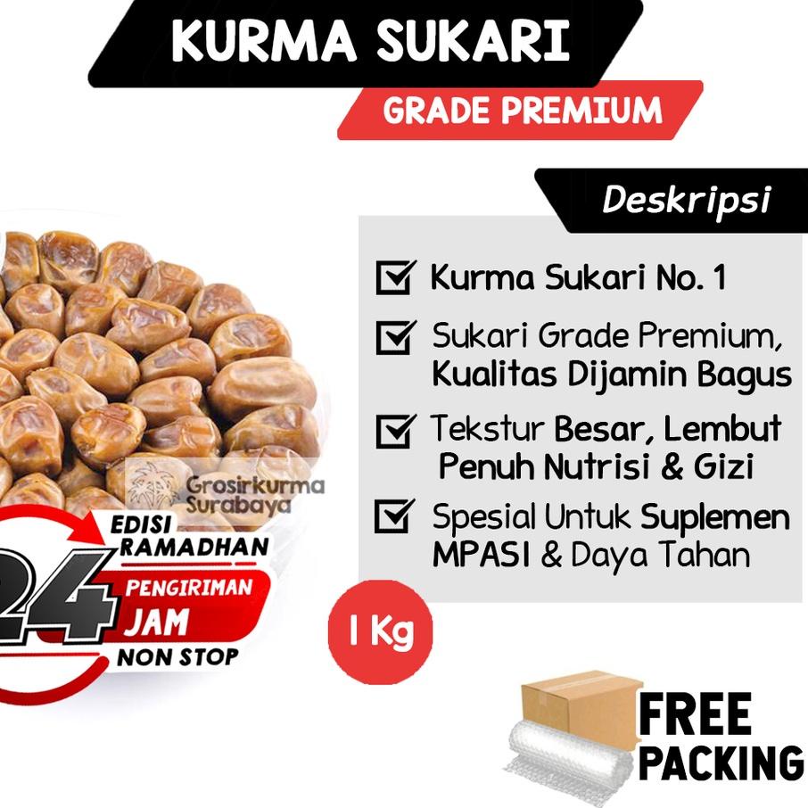 

limited Edition✔️Kurma Raja SUKARI Ruthob Basah 1kg Penambah Imun Tubuh, Stamina & Suplemen MPASI Ajwa Mesir Madu|RA5