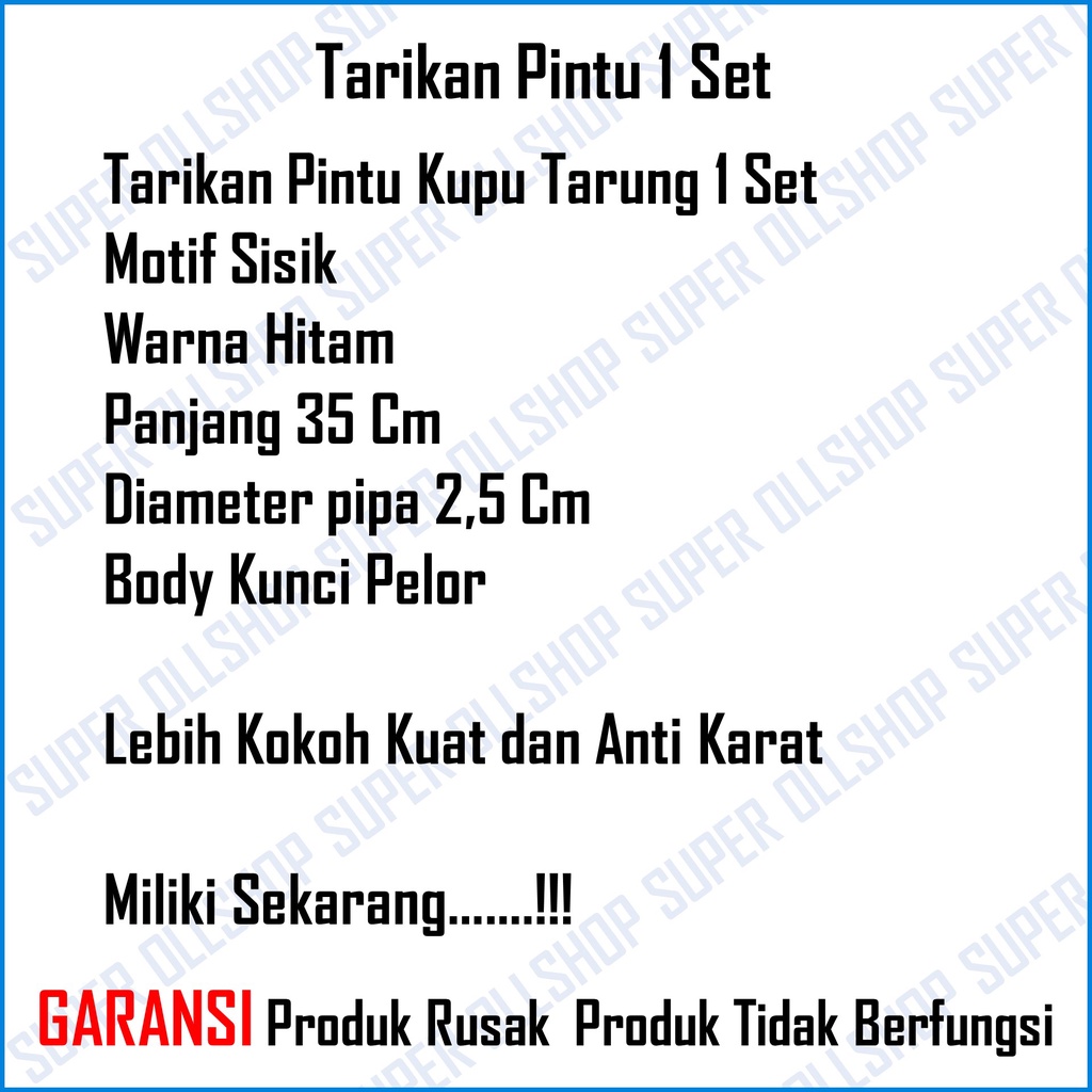 Gagang Pintu Rumah 35 Cm Body Kunci Pelor Murah Tarikan Gagang Pintu Rumah Kupu Tarung 1 Set / Handle Pintu Rumah 35 Cm Murah Minimalis Tarikan Pintu Pull Gagang Pintu Awet