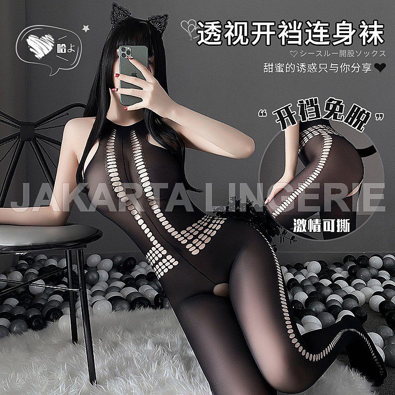 Jakarta Lingerie Hot Bodystocking JLK653 Personal Trainer Sexy Open Crotch Baju Tidur Wanita Dewasa 