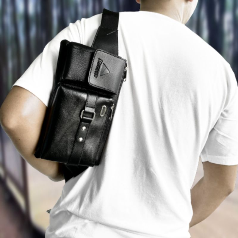 Tas Selempang Pria Waistbag Kulit Premium Kaneen