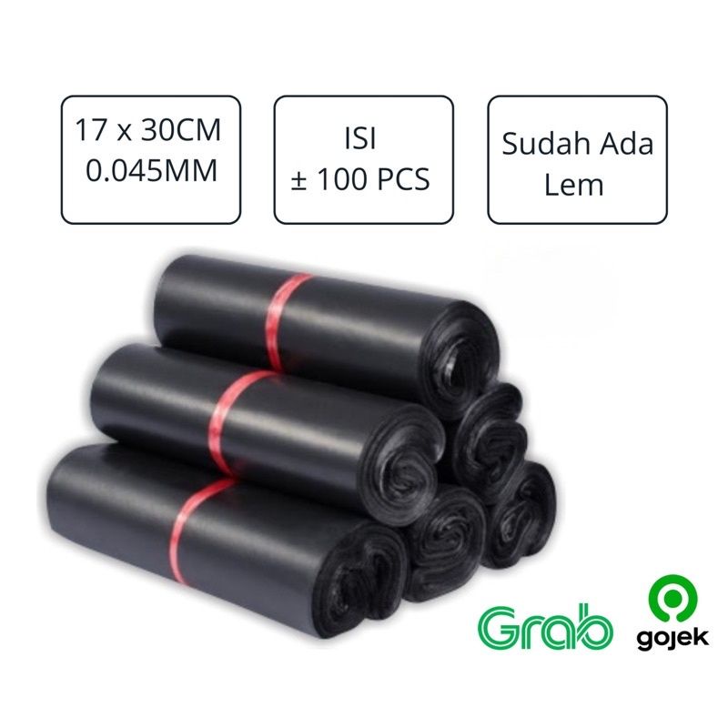 

Plastik Packing Baju/Polymailer Olshop LDPE 17x30CM Glossy Isi 100Pcs Lem Perekat