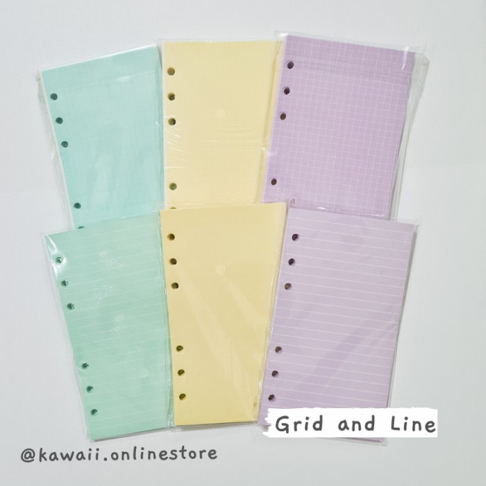 

KERTAS REFILL ISI BINDER A6 LOOSE LEAF PASTEL COLOR NOTEBOOK 6 RING