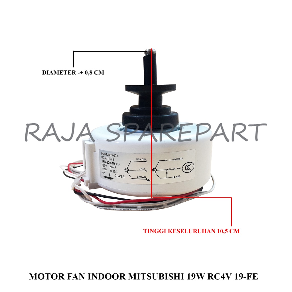 Motor Fan Indoor AC Mitsubishi 19W RC4V 19-FE (Ukuran ada di gambar)