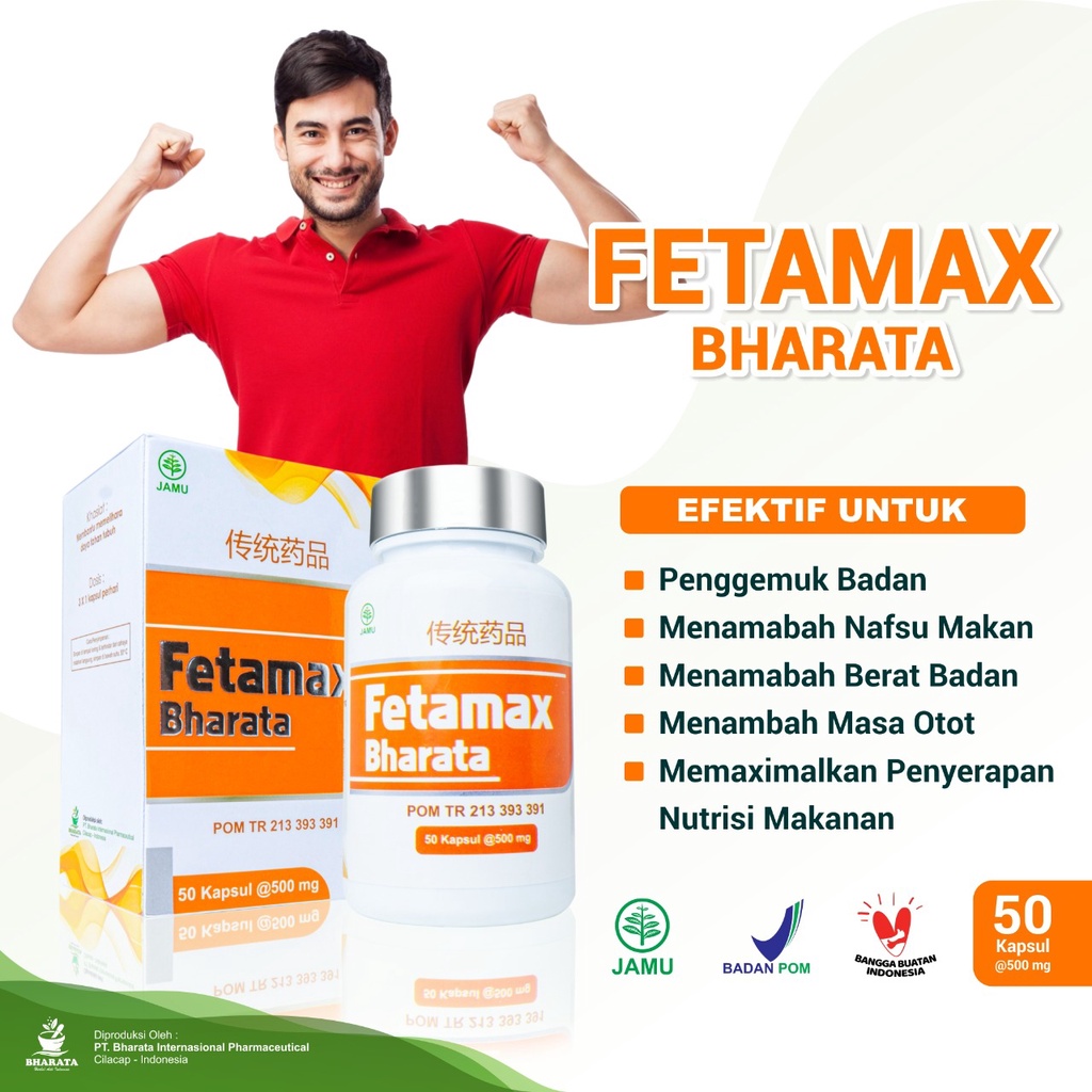 Obat Gemuk dan Menambah Berat Badan Permanen Paling Ampuh 100% Asli Resmi BPOM Fetamax Bharata Herba