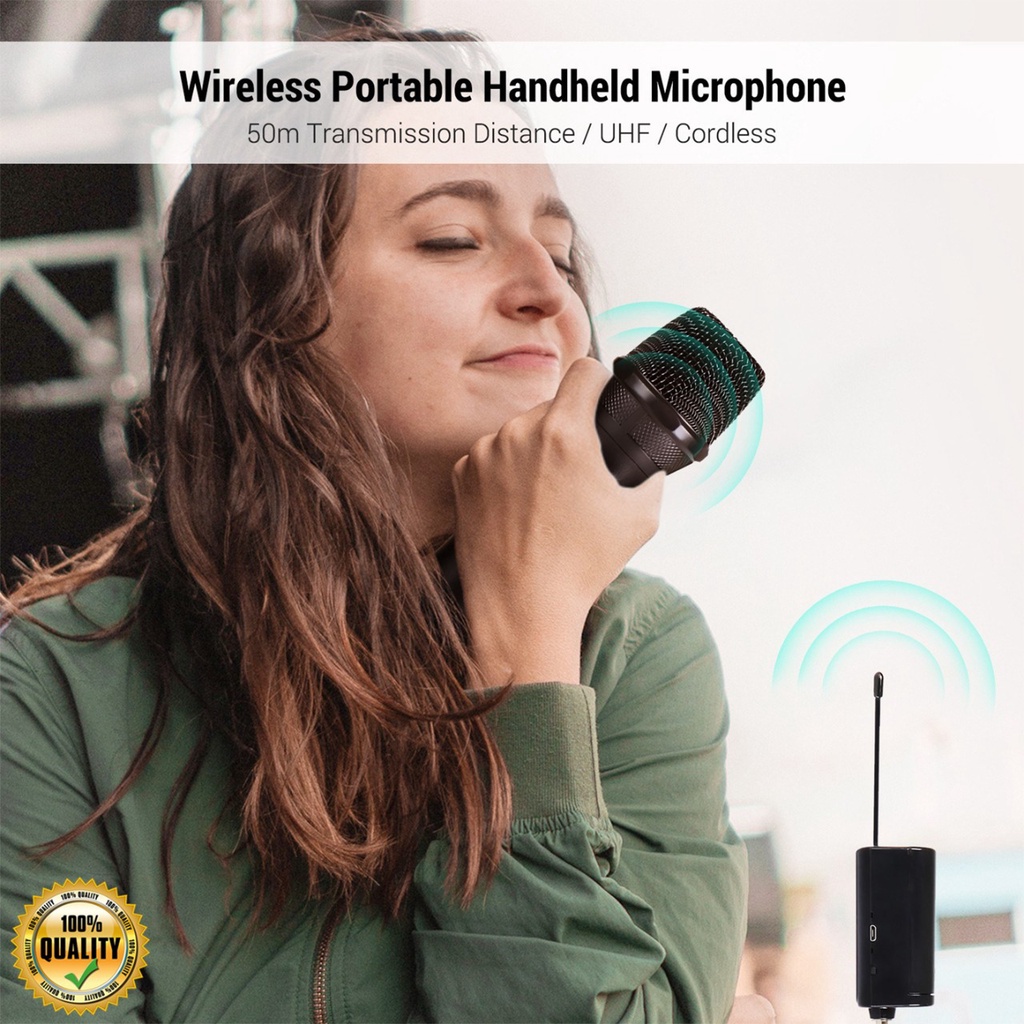 ERRLY Mic 01 Wireless Single Profesional Microphone MIC 1 Tanpa Kabel ISI 1 pics Mikrofon Murah Premium Quality